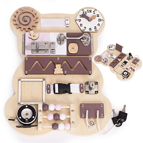 Drewniana tablica manipulacyjna sensoryczna dla dzieci panel edukacyjny miś 12 elementów ECOTOYS Drewniana tablica manipulacyjna sensoryczna dla dzieci panel edukacyjny miś 12 elementów ECOTOYS