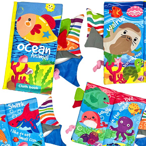 WOOPIE BABY Książeczka z Ogonkami Zwierząt Morskich Materiałowa Szeleszcząca WOOPIE BABY Książeczka z Ogonkami Zwierząt Morskich Materiałowa Szeleszcząca