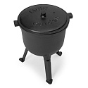 Kociołek żeliwny emaliowany 8L stojący garnek myśliwski ognisko grill MultiGarden