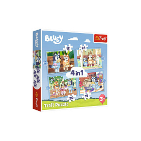 S.CENA Puzzle - _4w1 (12, 15, 20, 24)_ -Blueyi jego Łwiat / BBC Bluey FSC Mix 70 #37;