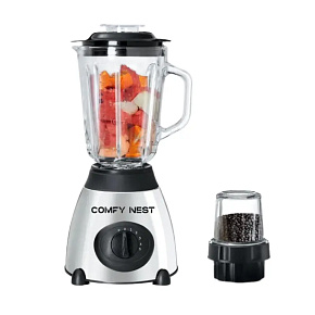Comfy Nest CN-BLG15GRY: Skleněný mixér a mlýnek 2 v 1 800 W s pulzní funkcí - Šedý