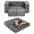 Sofa modułowa składana dla dzieci DIY 4 miękkie poduchy - szara ECOTOYS