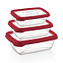 Herzberg HG-L764: 3-Piece BPA-Free Bio Saver Food Storage Box Set (Ivory)