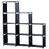 Herzberg HG-03350: 9-Layer Staircase Shelf Book Cabinet Storage Rack (125x125cm) - Black