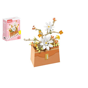 Stavebnice mini KOCO Květina v kabelce plast 232ks v krabičce 11x15x6cm