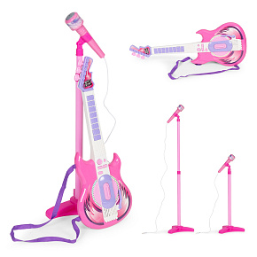 Zestaw gitara elektryczna mikrofon statyw dla dzieci mp3 Zestaw gitara elektryczna mikrofon statyw dla dzieci mp3