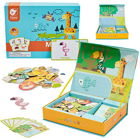 CLASSIC WORLD Magnetická skládačka Zvířata Tabule Kostky Puzzle Paměť 60 ks.