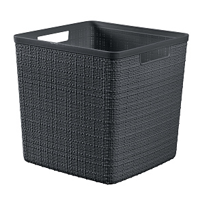 Košík Jute kostka tmavě šedá