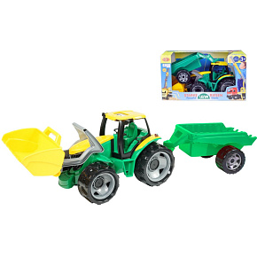 Traktor se lžící 60cm a přívěsem 45cm plast v krabici Traktor se lžící 60cm a přívěsem 45cm plast v krabici
