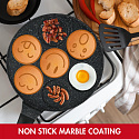 Herzberg HG-CP267SML : Poêle à pancakes et crêpes 26 cm avec 7 smileys