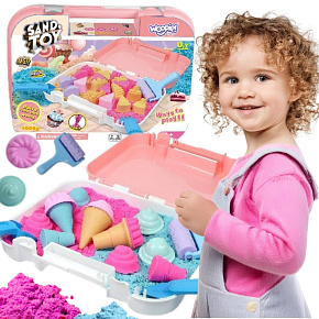 WOOPIE Zestaw Piasek Kinetyczny Lody w Walizce 1kg + Akcesoria WOOPIE Zestaw Piasek Kinetyczny Lody w Walizce 1kg + Akcesoria