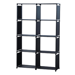 Herzberg HG-03343: 8-Layer Multi-purpose Bookshelf and Storage Rack (85x125cm) - Black