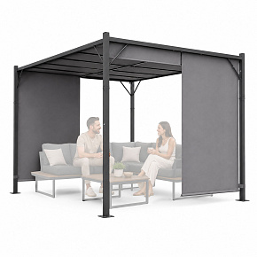 Zahradní pergola terasová 3x4 m ocelová altán střecha šedá MultiGarden