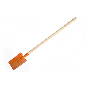 Rýč rovný oranžový s násadou kov/dřevo 80cm nářadí