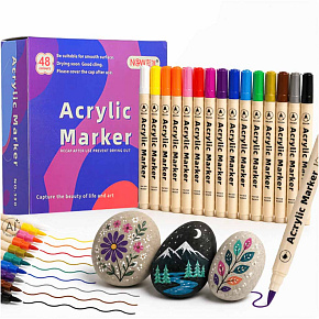 Markery akrylowe do tkanin kamieni pisaki flamastry mazaki wodoodporne DIY 24 szt.