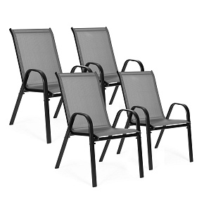 Sada 4 zahradních židlí na terasu balkon šedé MultiGarden