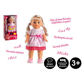 Panenka Barunka chodící a česky zpívající plast 42cm na baterie se zvukem v krabici 21x44x11cm Panenka Barunka chodící a česky zpívající plast 42cm na baterie se zvukem v krabici 21x44x11cm