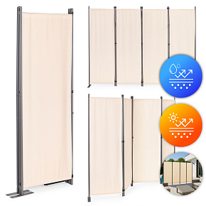 Składany parawan ogrodowy pokojowy 4-panelowy 167x216 cm beżowy MultiGarden