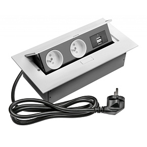 GTV Zásuvkový box s USB AE-PBU2GU-10 Zásuvky stolní, 2X zásuvka, 2XUSB, př