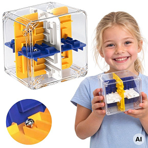 WOOPIE Hlavolam, logická hra 3D bludiště, vícebarevná kostka WOOPIE Hlavolam, logická hra 3D bludiště, vícebarevná kostka