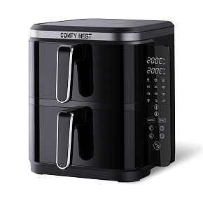 Comfy Nest CN-06177: 2800W Dvoubarevný Horkovzdušný Fritéza s Digitálním Skládacím Bočním Panelem - 11L