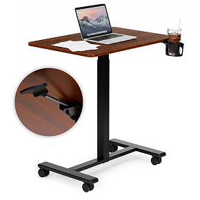 Mobilne biurko 70x48 cm stolik pod laptopa regulacja wysokości 71,5-112 cm drewniany blat ModernHome Mobilne biurko 70x48 cm stolik pod laptopa regulacja wysokości 71,5-112 cm drewniany blat ModernHome