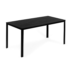Zahradní stůl pro 6 osob 156x78 cm polywood nábytek na terasu černý MultiGarden