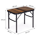 Turistický stůl 60x40 cm kempingový skládací do kufříku postaršený dub MultiGarden