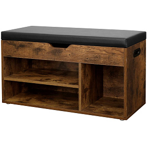 Skříňka na boty regál s lavicí LOFT dřevěná