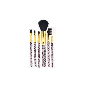 Kosmetické štětce na make-up 6 ks - Leopard