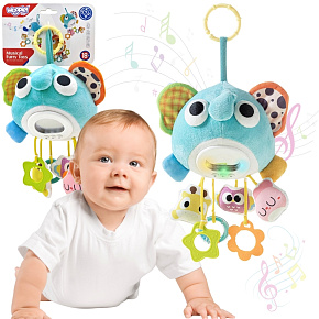 WOOPIE Baby Plyšový Slon Maskotka Interaktivní Plyšová Hračka Hudební s Závěsy a Kousátky