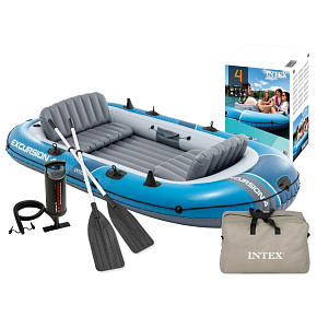 Nafukovací člun Excursion 4 pro 4 osoby, pumpa, 2 pádla, taška INTEX 66324