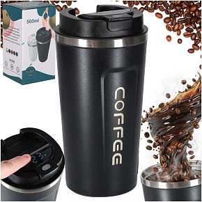Chytrý cestovní hrnek s LED displejem černý 500ml
