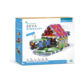 Stavebnice SEVA STAVÍME Bungalov plast 548 dílků v krabici 35x33x7cm Stavebnice SEVA STAVÍME Bungalov plast 548 dílků v krabici 35x33x7cm