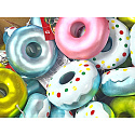 Velká sada vánočních ozdob - Donuty 9 x 4 cm, 60 ks
