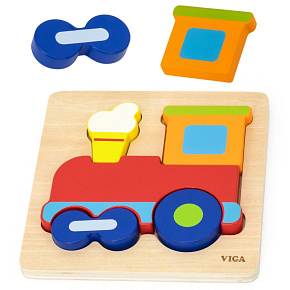 VIGA Dřevěná Vzdělávací Skládačka Montessori Vlak