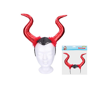 Rohy čertovské čelenka látka/plast v sáčku 34x30cm karneval Rohy čertovské čelenka látka/plast v sáčku 34x30cm karneval