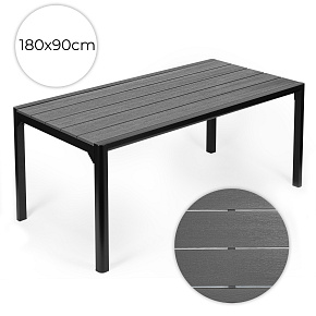 Velký zahradní stůl pro 8 osob 180x90 cm na terasu zahradu šedá deska MultiGarden