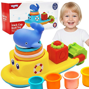 WOOPIE BABY Vodní Hračka Velrybí Loďka Přelévající Kelímky