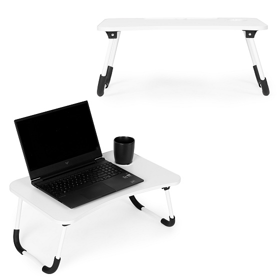 Skládací stolek pod notebook do postele 60x40 cm bílý ModernHome