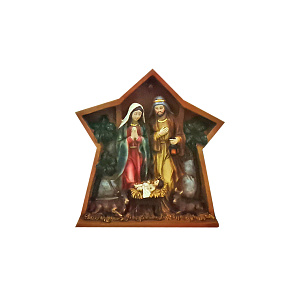 Betlém ve tvaru hvězdy s figurkami - 20 cm