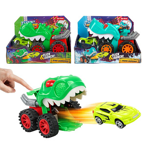 Auto dinosarus 18cm na volný chod vystřelující autíčko 2 barvy v krabici 22x16x13cm Auto dinosarus 18cm na volný chod vystřelující autíčko 2 barvy v krabici 22x16x13cm