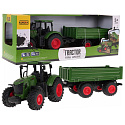Lebula sada traktor s přívěsem velké vozidlo měřítko 1:24 zelený