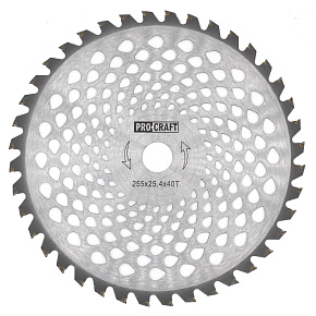 Nůž křovinořezu (kotouč) (D255*25.4) 40T karbid wolframu PROCRAFT