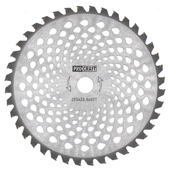 Nůž křovinořezu (kotouč) (D255*25.4) 40T karbid wolframu PROCRAFT