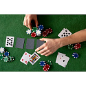 Zestaw do pokera blackjacka 500 żetonów 2 talie kart kości mata do gry zamykana walizka