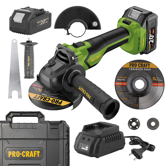 Aku úhlová bruska Procraft PGA22, 125mm