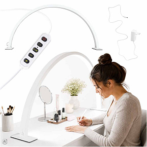 Kosmetická LED lampa bez stínů stolní na manikúru nehtů oblouk bílá