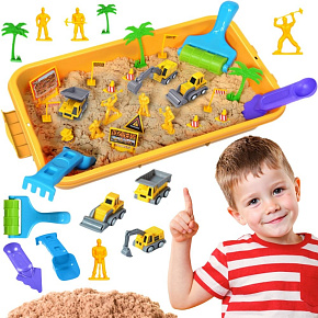 WOOPIE Zestaw Piasek Kinetyczny Plac Budowy w Walizce Pojazdy 1kg WOOPIE Zestaw Piasek Kinetyczny Plac Budowy w Walizce Pojazdy 1kg