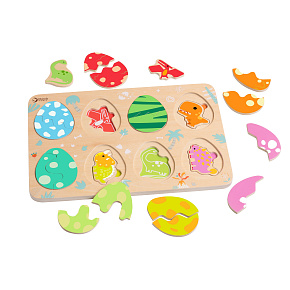 CLASSIC WORLD Drewniana Układanka Puzzle Jajka Dinozaury CLASSIC WORLD Drewniana Układanka Puzzle Jajka Dinozaury